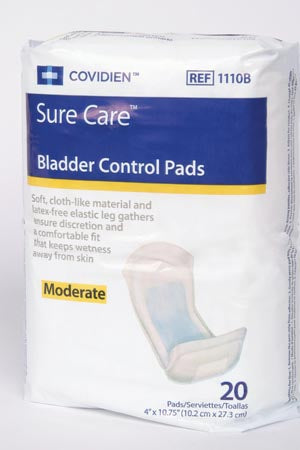 Cardinal Health Surecare Bladder Control Pads. Pad Bladder Control Reg4X9 3/4 22/Bg 6Bg/Cs, Case
