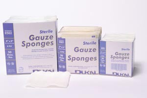 Dukal Basic Gauze Sponges. Gauze Sponge, 4" X 4", Sterile, 8-Ply, 2/Pk, 50 Pk/Bx, 12 Bx/Cs (40 Cs/Plt). Sponge Gauze 4X4 8Ply St2/Pk 50Pk/Bx 12Bx/Cs, 