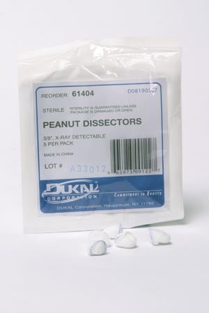 Dukal Peanut Sponges. Peanut Sponge, Sterile, 5/Pk, 40 Pk/Cs. Sponge Peanut Xray Detectst 5/Pk 40Pk/Cs, Case