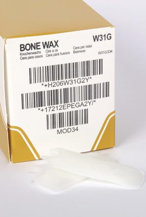 Ethicon Bone Wax. Bone Wax, 2.5Gm, 1 Dz/Bx (Continental Us Only). Wax Bone 2.5 Gr 1Dz/Bx, Box