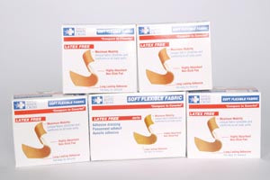 Dukal Nutramax Soft Flexible Fabric Bandages. Pad Adh Flex-Strip 3/4X3 Lf100/Bx 12Bx/Cs, Case