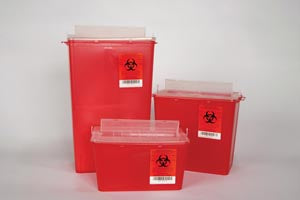 Plasti Horizontal Entry Sharps Containers. Sharps Container Red 8 Qthorizontal Entry 20/Cs, Case