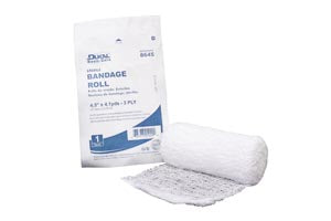 Dukal Basic Care Bandage Roll. Fluff Bandage Roll, 4" X 4.5 Yds, Sterile, 3-Ply, 1/Pk, 100 Pk/Cs. Bandage Fluff Basic 4X4.5Yd3Ply Rl St 1/Pk 100Pk/Cs,
