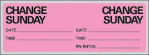 Timemed Iv Labeling Systems. Sunday Iv Set Change Labels, Fluorescent Pink, 500/Rl. , Roll
