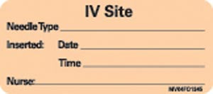 Timemed Medvision® Labels. Iv Site Labels For Nursing, 2¼" X 1", Fluorescent Orange, 420/Rl. , Roll