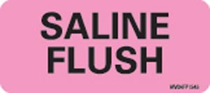 Timemed Medvision® Labels. Saline Flush Labels For Nursing, 2¼" X 1", Fluorescent Pink, 420/Rl. , Roll