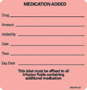 Timemed Medvision® Labels. Medication Added Labels For Nursing, 2 7/16" X 2½", Fluorescent Red, 400/Rl. , Roll