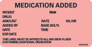 Timemed Medvision® Labels. Medication Added Labels For Nursing, 2 15/16" X 1½", Fluorescent Red, 333/Rl. , Roll