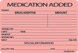 Timemed Medvision® Labels. Medication Added Labels For Nursing, 2 15/16" X 2", Fluorescent Red, 333/Rl. , Roll