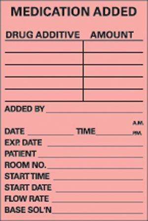 Timemed Patient Chart Pre-Cut Labels. , Roll