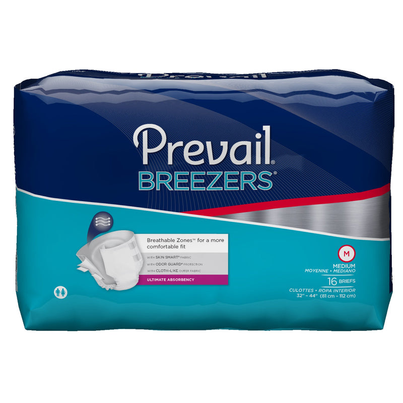 Prevail® Breezers® Ultimate Incontinence Brief, Medium, Sold As 96/Case First Pvb-012/2