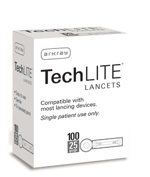 Arkray Techlite® Lancets. Lancet, 25G, 100/Bx (Us Only). Lancet Techlite 25Lga 100/Bx, Box
