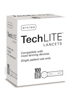 Arkray Techlite® Lancets. Lancet, 28G, 100/Bx (Us Only). Lancet Techlite 28G 100/Bx, Box