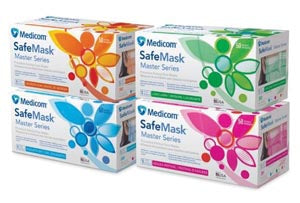 Medicom Safemask Master Series L1. Mask Procedure Earloop Masterlush Lawn 50/Bx 10Bx/Cs, Case