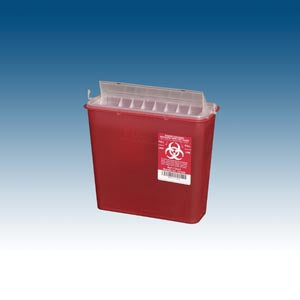 Plasti Wall Mounted Sharps Disposal System. Container Sharps 5 Qt Red10/Bx 2Bx/Cs, Case