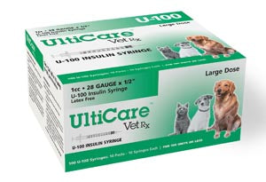 Ultimed Ultricare Vetrx Diabetes Care Insulin Syringes. Syringe 28Gx1/2 U-100 1Cc100/Bx, Box