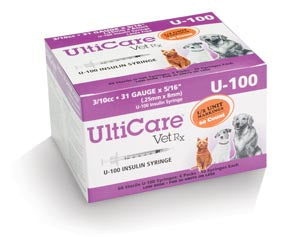 Ultimed Ultricare Vetrx Diabetes Care Insulin Syringes. Syringe 31Gx5/16 U-1003/10Cc 60/Bx, Box