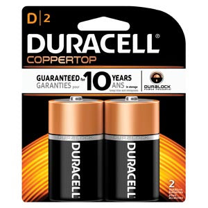 Duracell® Coppertop® Alkaline Retail Battery With Duralock Power Preserve™ Technology. Battery Alkaline Coppertop D2Pk 6Pk/Bx 8Bx/Cs Upc 09061, Case