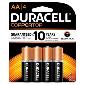 Duracell® Coppertop® Alkaline Retail Battery With Duralock Power Preserve™ Technology. Battery Alkaline Coppertop Aa4Pk 14Pk/Bx 4Bx/Cs Upc 03561, Case