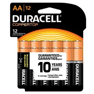 Duracell® Coppertop® Alkaline Retail Battery With Duralock Power Preserve™ Technology. Battery Alkaline Coppertop Aaretail 12Pk 12Pk/Cs Upc 77564, Cas