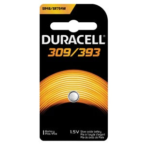 Duracell® Medical Electronic Battery. Battery Watch Silver Oxided309/393 6/Bx 6Bx/Cs Upc 66130, Case