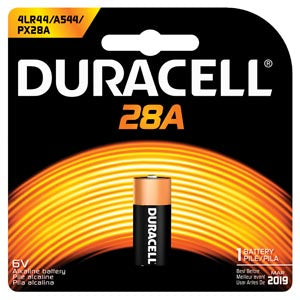 Duracell® Medical Electronic Battery. Battery Alkaline 28A 6V 6/Bxupc 66154, Box