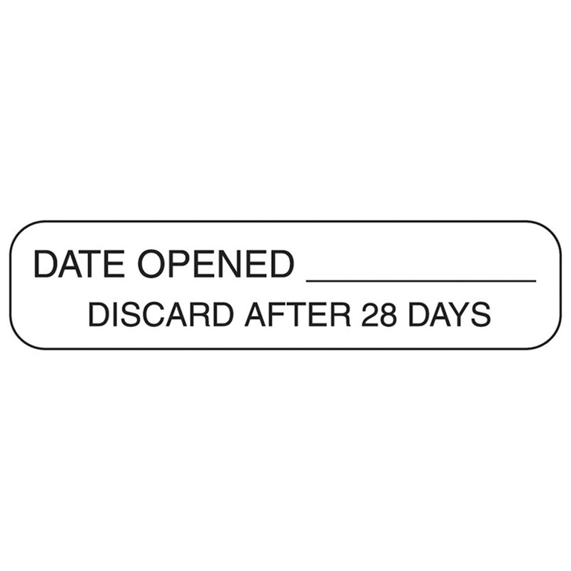 Date Opened Discard After 28 Days Labels, 3/8 X 1-5/8 Inch, Sold As 1/Pack Health 2914