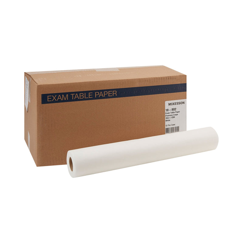 Mckesson Crepe Table Paper, 18 Inch X 125 Foot, White, Sold As 1/Roll Mckesson 18-802