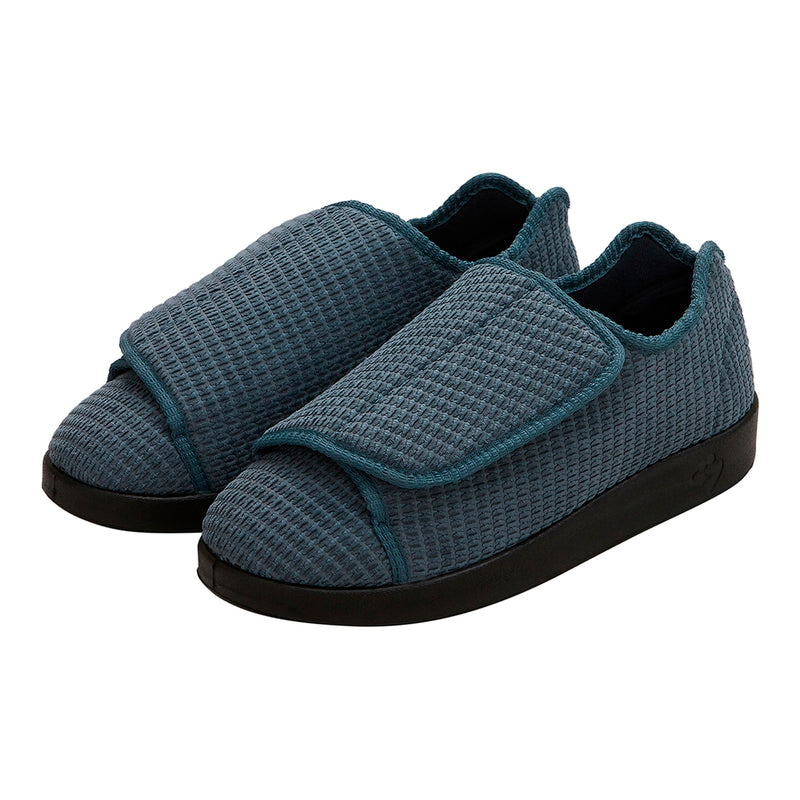 Silverts® Men'S Double Extra Wide Slip Resistant Slippers, Steel, Size 9, Sold As 1/Pair Silverts Sv55105_Svstb_9
