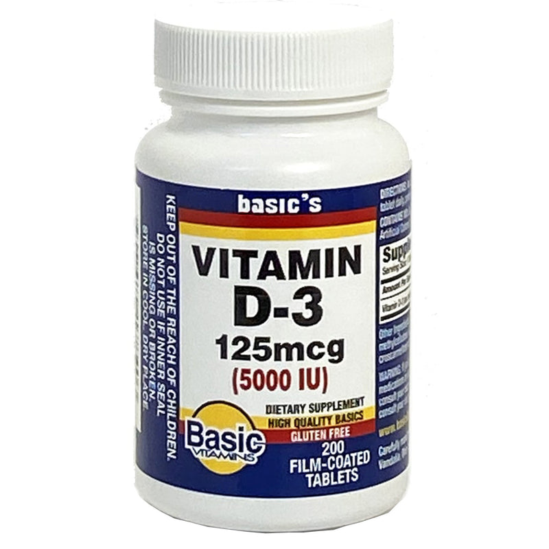 Basic'S Vitamin D-3 Vitamin Supplement, Sold As 1/Each Basic 30761017840