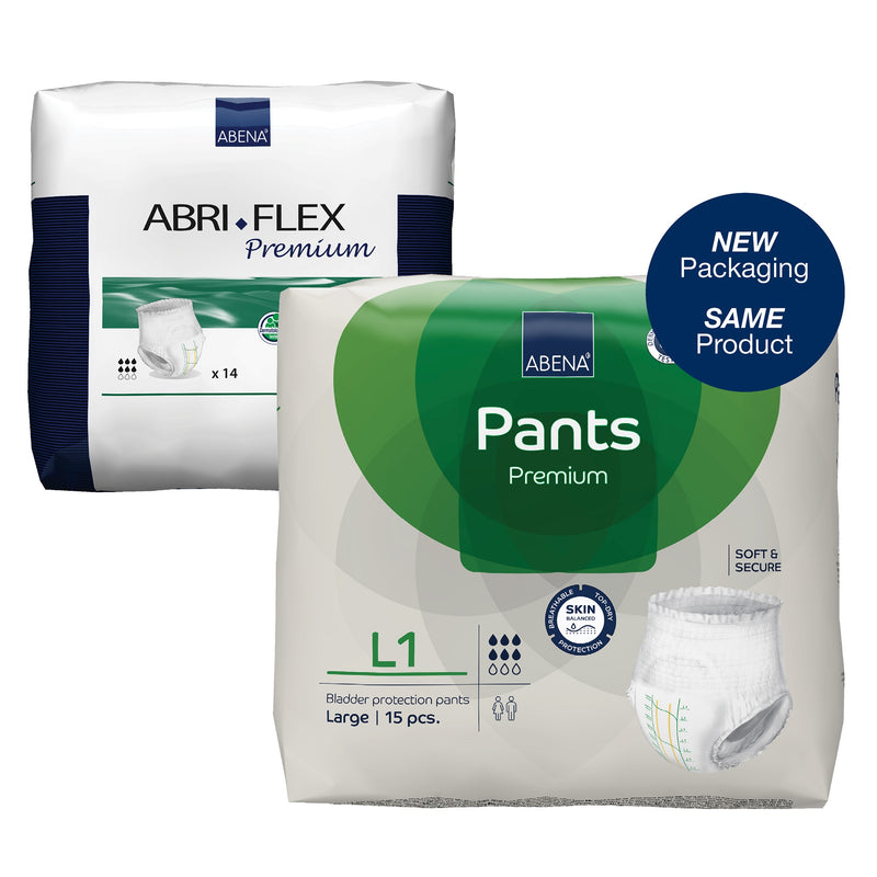 Abri-Flex™ Premium L1 Absorbent Underwear, Large, Sold As 84/Case Abena 41086