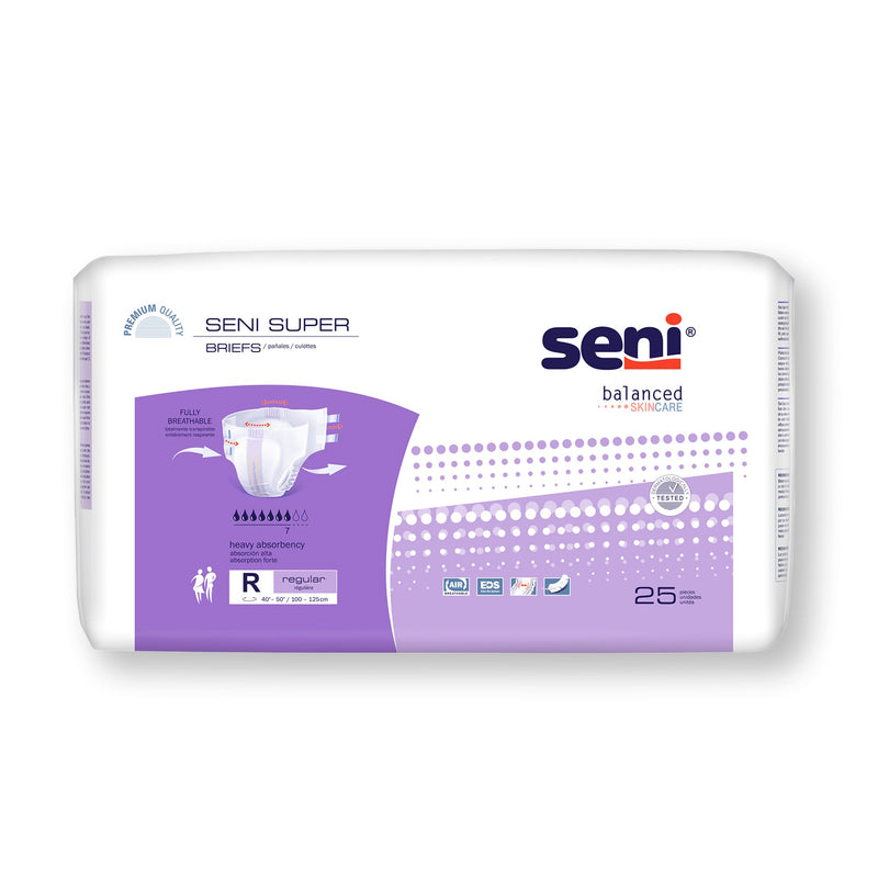 Seni® Super Heavy Absorbency Incontinence Brief, Regular, Sold As 75/Case Tzmo S-Re25-Bs1