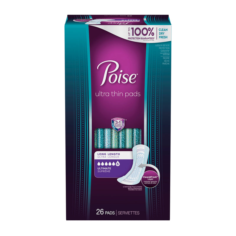 Poise® Fresh Protection™ Ultra Thin Pads, Ultimate Long, Sold As 26/Pack Kimberly 54356