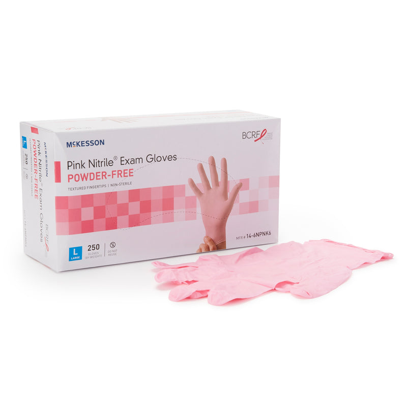 Mckesson Pink Nitrile® Nitrile Exam Glove, Large, Pink, Sold As 2500/Case Mckesson 14-6Npnk6