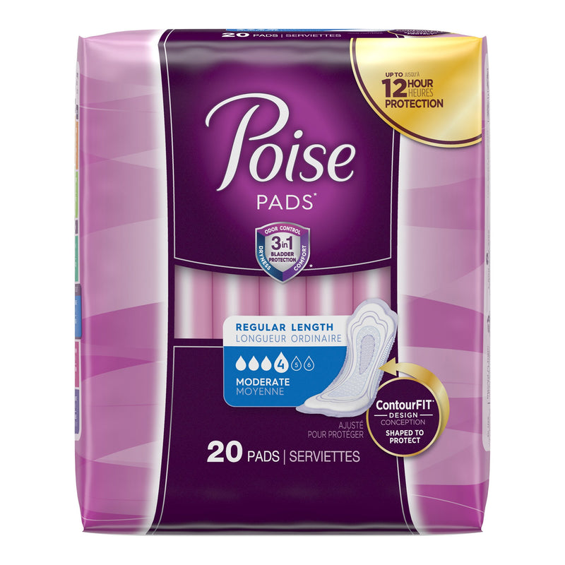 Poise Bladder Control Pads, Adult Women, Disposable, Sold As 120/Case Kimberly 19564