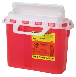 Bd Patient Room Sharps Collectors. Prc Horizontal Red 12/Cspre-Assembled 5.4Qts, Case