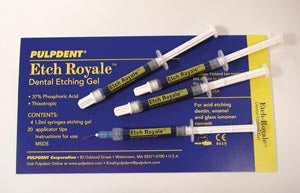Pulpdent Etch-Royale™ Dental Etching Gel. Etch Gel Etch Royale Kit4X1.2 Ml Syringes/20 Tips, Each