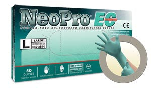 Ansell Microflex Neopro® Ec Powder-Free  Extended Cuff Chloroprene Exam Gloves. Glove Exam Chloroprene Pf Lfneopro Ec Md 50/Bx 10 Bx/Cs, Case