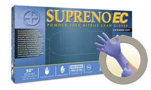 Ansell Microflex Supreno® Ec Powder-Free Extended Cuff Nitrile Exam Gloves. Glove Exam Nitrile Supreno Ecpf Lf Sm 50/Bx 10 Bx/Cs, Case