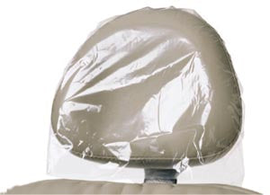 Mydent Defend Headrest Covers. Headrest Covers, 9.5" X 11", Clear, Plastic, 250/Bx (4 Bx/Cs, 84 Cs/Plt). Headrest Cover 9.5Inx11In Clearplastic 250/Bx