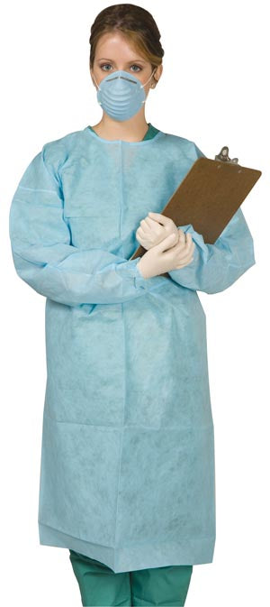 Mydent Disposable Tie-Back Protective Gown. Nafs-Gown Protective Tieback Dispblu Md 10/Bg 10Bx/Cs, Bag