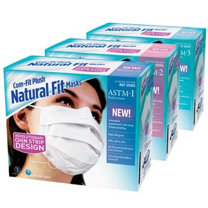 Sultan Com-Fit Plush™ Natural Fit Masks. Mask Earloop Comfit Plushnat Fit Astm2 Wht 40/Bx 1Bx/Ea, Each