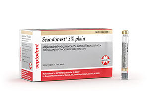 Septodont Scandonest Anesthetic. 1 Anesthetic Scandonest 3 Plainno Vaso 50/Bx 20Bx/Cs (Rx), Case