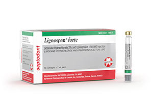Septodont Lignospan Anesthetic. 1 Anesthetic Lignospan Forte1-50000 50/Bx 20Bx/Cs (Rx), Case