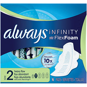P&G Distributing Always® Infinity Pads. Pad Always Infinity Super Unscwings 16/Bx 12Bx/Cs, Case
