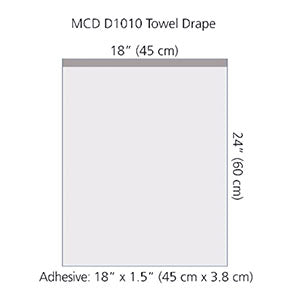 Cardinal Health Procedure Drapes. Mbo-Drape Towel St 18X23 W/Adhs10/Cs, Case