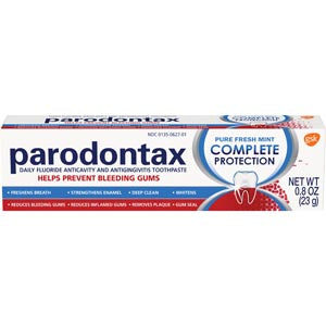 GSK PARODONTAX™ DAILY FLUORIDE ANTICAVITY AND ANTIGINGIVITIS TOOTHPASTE, PARODONTAX™ COMPLETE PROTECTION TOOTHPASTE, PURE FRESH MINT FLAVOR, 0.8 OZ. T