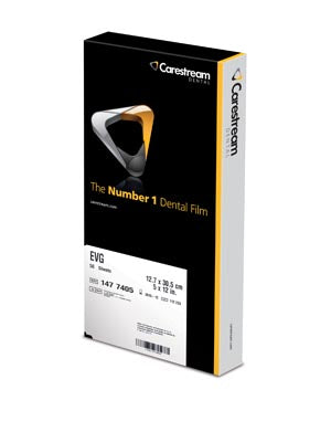 CARESTREAM EVG EXTRAORAL X-RAY FILM, EVG EXTRAORAL FILM, PANORAMIC, 5" X 12". 50 SHEETS/BX, 1477405