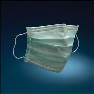 3M™ FLUID RESISTANT SURGICAL & PATIENT CARE MASKS, HIGH FLUID RESISTANT PROCEDURE MASK, EARLOOP, LIGHT GREEN, 50/BX, 6 BX/CS   (TO BE DISCONTINUED)&NB