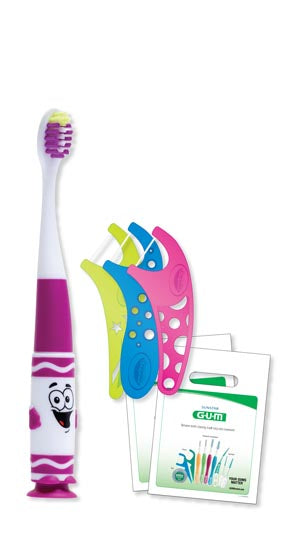 Sunstar Patient Packs. Kids Crayola Pip-Squeaks Patient Pack Includes: 144 Gum Crayola Pip-Squeaksª Kids Toothbrushes, 144 Crayolaª Flosser 3-Packs,